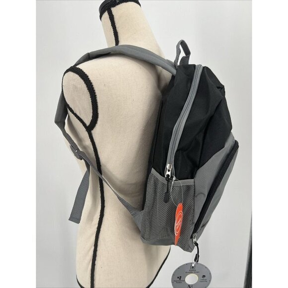 Wonder Nation Kids Backpack Adjustable Straps size L15" x W14" Black & Gray New - Picture 2 of 7